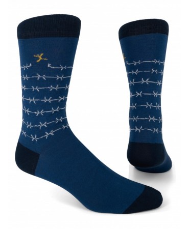 Κάλτσα μοντερνα της Πουρνάρα μπλε με λευκό συρματόπλεγμα 