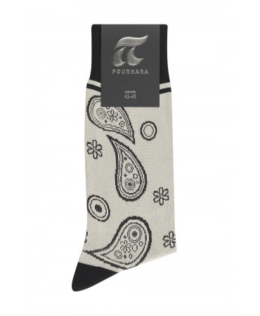 Ecru sock Pournara with gray laces