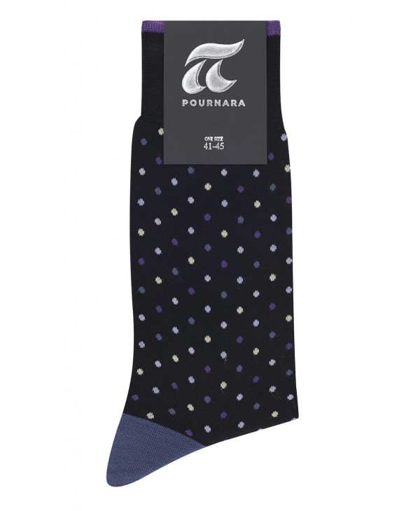 Men's black socks with colorful polka dots POURNARA FASHION Socks