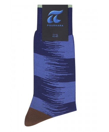 Men's Pournara sock modern blue with raff design