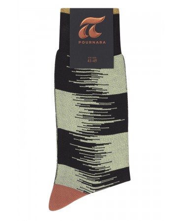 Modern Pournara sock with a design on a brown base