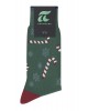 Pournara Fashion men's sock green with lollipop stick red and flakes POURNARA FASHION Socks