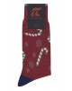 Pournara Men's Red Christmas Stocking with Flakes and Lollipops POURNARA FASHION Socks