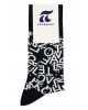 Men's black sock with the English alphabet in white POURNARA FASHION Socks