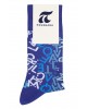 Blue sock with English letters in white and raff color POURNARA FASHION Socks