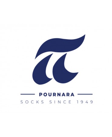 Pournara Fashion men's sock blue with mustard pattern