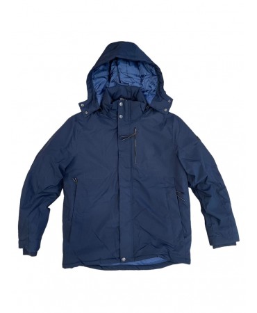 PreEnd jacket in blue with a removable hood and elasticated sleeves