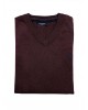 With small V knitted cotton for men in burgundy color POLO ZIP LONG SLEEVE