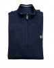 In blue color cotton knit with zipper for men POLO ZIP LONG SLEEVE
