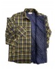 Shirt with quilted shacket lining in green and olive check JACKET
