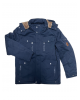 PreEnd cotton jacket with pockets and removable fur on the hood in blue JACKET