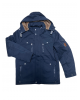PreEnd cotton jacket with pockets and removable fur on the hood in blue JACKET