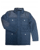 PreEnd quilted jacket in blue with a hood inside the collar and pockets JACKET
