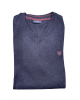 Knitted cotton with a small Ve on the neck in the color blue of PreEnd V NECK