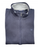 Blue cotton cardigan with gray trim and side zip pockets JACKETS