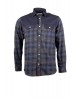 Shacket blue plaid shirt with a ruff base and two flap pockets JACKET
