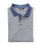 Polo button men's t-shirt on a white base with blue stripes SHORT SLEEVE POLO 