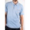 Blue men's polo shirt with pocket