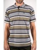 Men's polo shirt with black green and white stripes SHORT SLEEVE POLO 