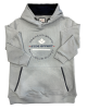 Side effect hooded sweatshirt in light gray with a print and embroidery in the center HOODIE