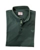 Men's t-shirt with Mao collar in green color with a small design in light green and a special stripe on the lapel SHORT SLEEVE POLO 