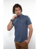 Side Effect men's polo shirt in raff color with pocket and gray trim SHORT SLEEVE POLO 