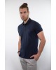 Monochrome blue men's t-shirt with special tampa placket in a comfortable line SHORT SLEEVE POLO 