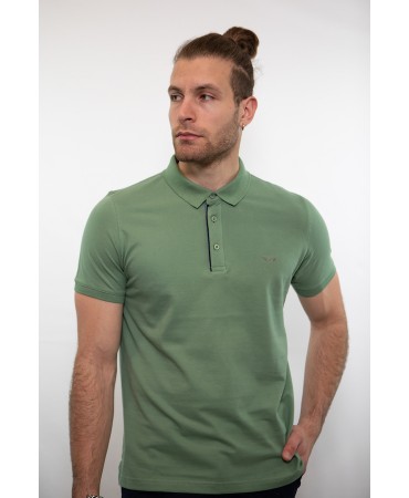 Men's t-shirt in mint color with blue placket by Side Effect
