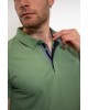 Men's t-shirt in mint color with blue placket by Side Effect SHORT SLEEVE POLO 