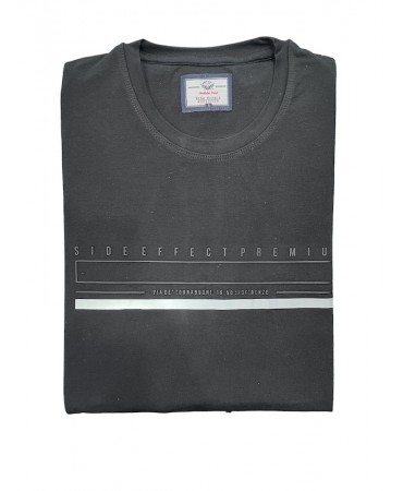 Side Effect T-shirt with embossed print in black and gray