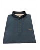 Men's T-shirt with mao collar in petrol color SHORT SLEEVE POLO 