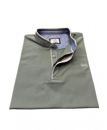 Men's t-shirt in light khaki color and gray details