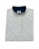 Mao men's t-shirt white with blue micro-design SHORT SLEEVE POLO 