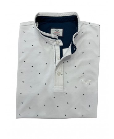 Μαο ανδρικό μπλουζάκι λευκό με μπλε μικροσχεδιο