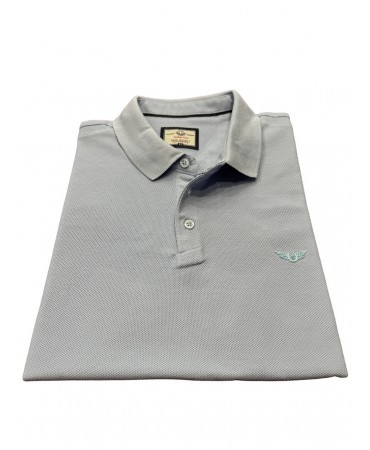 Lilac men's polo shirt with a particularly robust knit