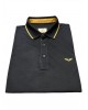 Men's t-shirt with collar in blue color with beige details SHORT SLEEVE POLO 
