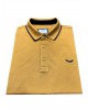 Men's polo shirt in beige color with blue details SHORT SLEEVE POLO 