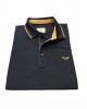 Men's t-shirt with collar in blue color with beige details SHORT SLEEVE POLO 