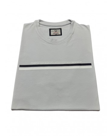 T-shirt for men in light gray color and embossed print
