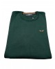 Green neck blouse in knitted cotton ROUND NECK