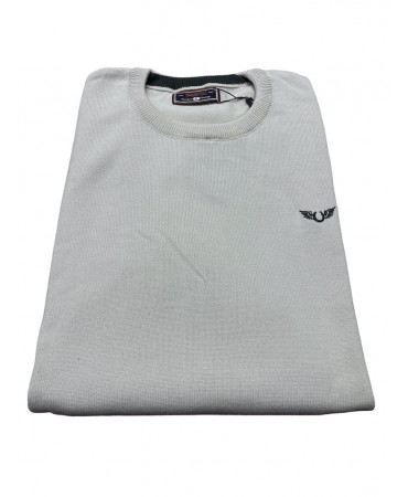 Ecru plain cotton t-shirt