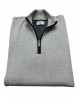Light gray zip top in knitted cotton POLO ZIP LONG SLEEVE