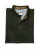 Men's polo shirts with a button in black color with brown trim POLO BUTTON LONG SLEEVE