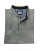 Beige polo shirt with a button in a comfortable line with brown trimmings inside the collar POLO BUTTON LONG SLEEVE
