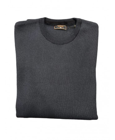 Men's round neck blouse in raff color and particularly soft texture