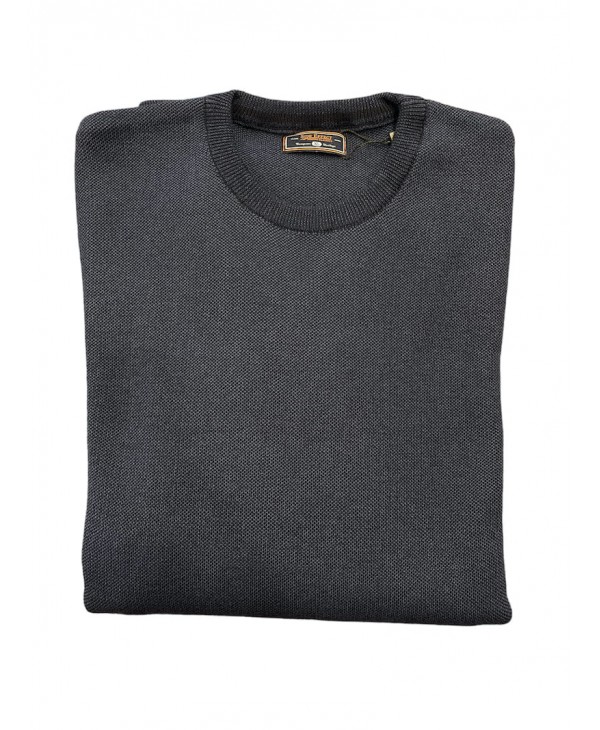 Men's round neck blouse in raff color and particularly soft texture ROUND NECK
