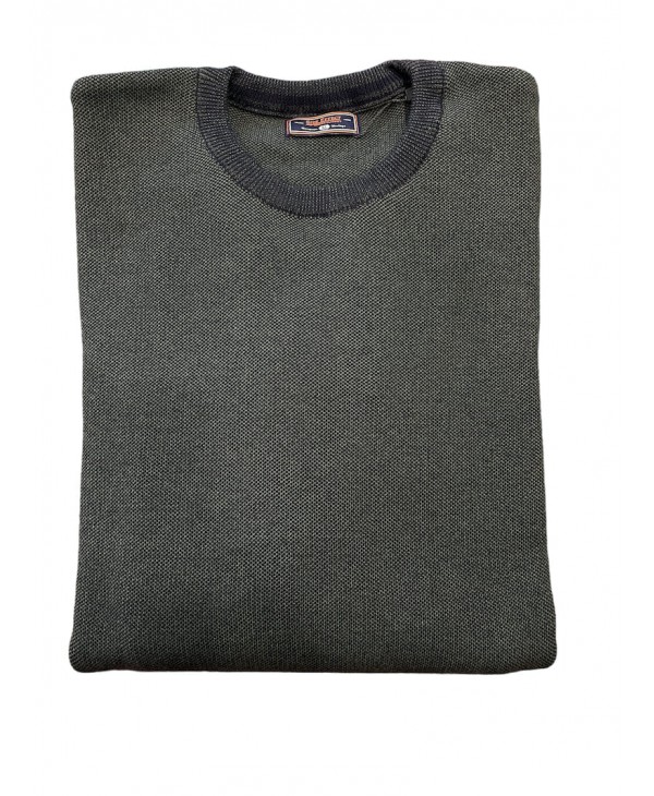 In green color men's cotton blouse ROUND NECK