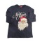 Blue round neck Christmas t-shirt with Santa Claus print