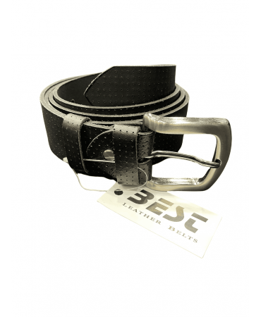 Best leather belt with perforated design in black