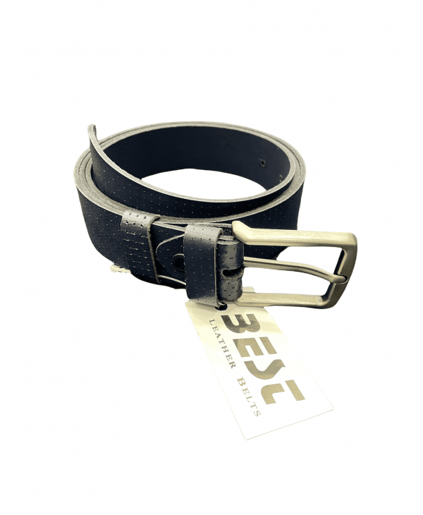 Best leather belt with perforated design in blue color BELTS